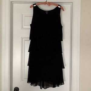Women’s black chiffon cocktail dress. Size 18